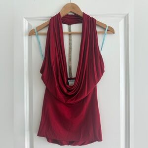 Marciano Red Draped Halter Top